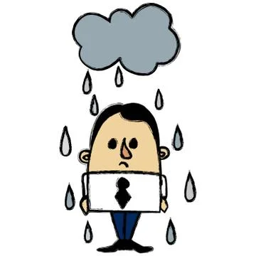 Rainy businessman Stock Illustration