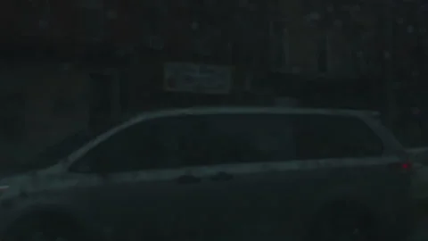 Rainy car window pov pan around street view of downtown brooklyn nyc Vídeos de archivo 251215768
