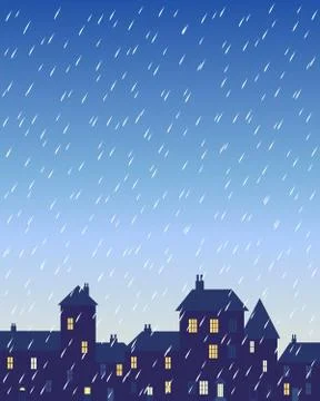 Rainy city Stock Illustration