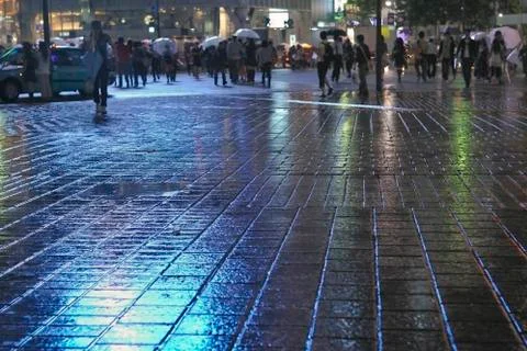 Rainy city Stock Photos