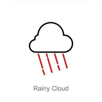 Rainy Cloud and rain icon concept Stock Illustration