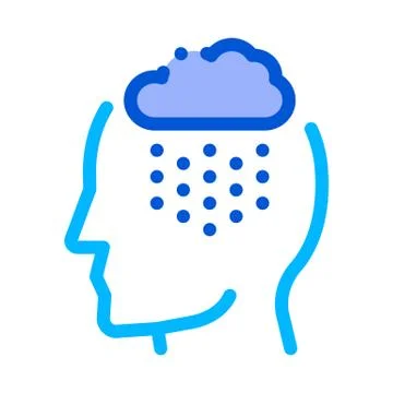 Rainy Cloud Cloudburst Silhouette Headache Vector Stock Illustration