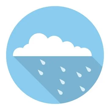 Rainy cloud icon, cloud icon with raindrops. Web banner, poster, background Stock Illustration