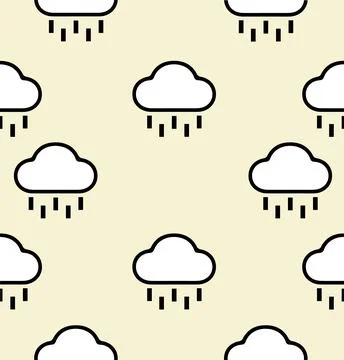 Rainy cloud Sign and Symbol Seamless pattern Illustrazione stock