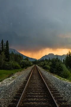 Rainy clouds in Banff Stock Photos