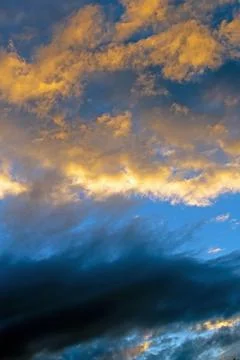 Rainy clouds on dramatic sky pattern nature background Stock Photos