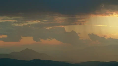 Rainy clouds in the mountains Stock Footage 161466483
