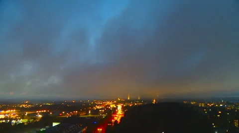 Rainy clouds over a city Stock Footage 2281904