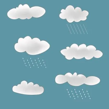 Rainy Clouds Set Stock Illustration