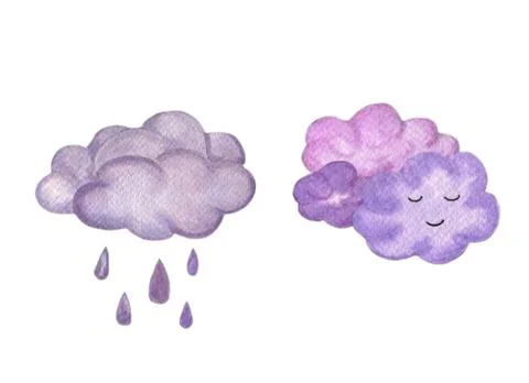 Rainy clouds set Stock Illustration