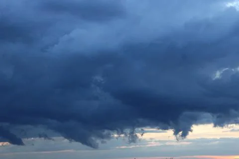 Rainy clouds in the sky in the evening Stock Photos