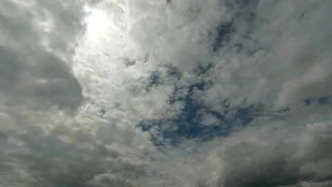 Rainy clouds on sky. Thunderstorm dramatic clouds. 4K Time lapse Stock Footage 132194539