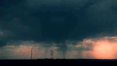 Rainy clouds. timelapse. sunset sky. Stockbeeldmateriaal 118494087