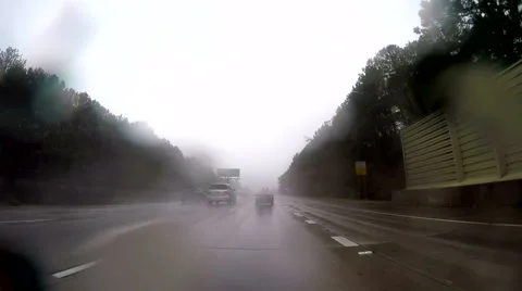 Rainy Commute Hyper Lapse Alpharetta to Atlanta, GA Stock Footage 57092862