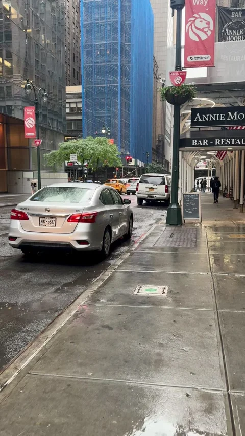Rainy Commute in NYC Stock Footage 310320594