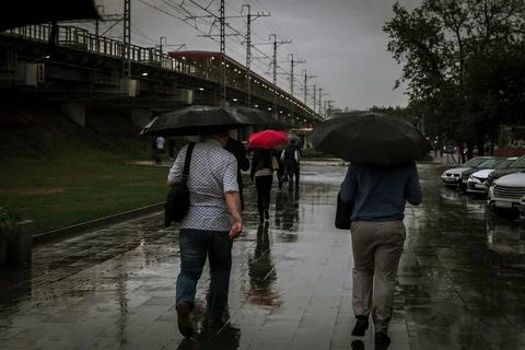 Rainy Commute Stock Photos