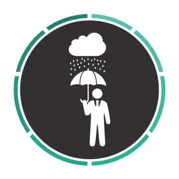 Rainy computer symbol 스톡 일러스트