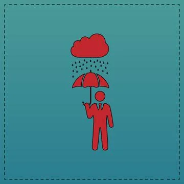 Rainy computer symbol 스톡 일러스트