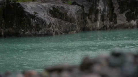 Rainy day and mountain river Stock Footage 190677689