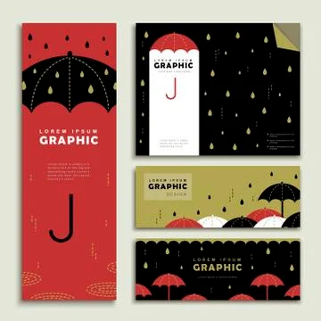 Rainy day banner template Stock Illustration