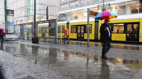 Rainy day in Berlin Stock Footage 33046139
