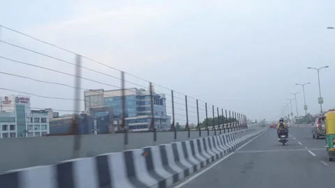 Rainy day from a broken window pane, Shooting Traffic. Stock Footage 245106362