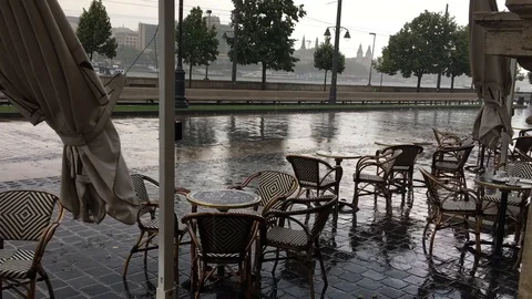 Rainy day in budapest hungary Stock Footage 101370825