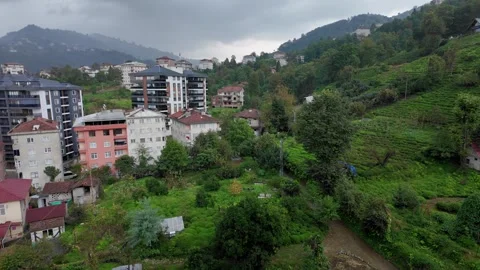 Rainy Day in Cayeli with a Stunning View of the Black Sea Stock Footage 288907401