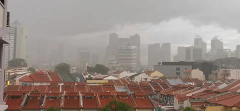 Rainy Day City View Stock Footage 132795545