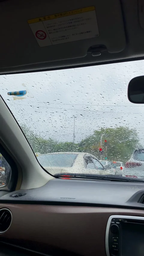 Rainy Day Commute POV Through Car Windshield Vidéo 332357059