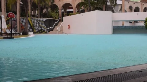 Rainy Day at Cuban Resort Stock Footage 140363048