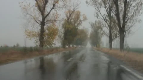 Rainy day driving Stock Footage 12412644