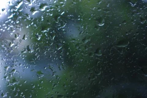 Rainy day drops on window Stock Photos