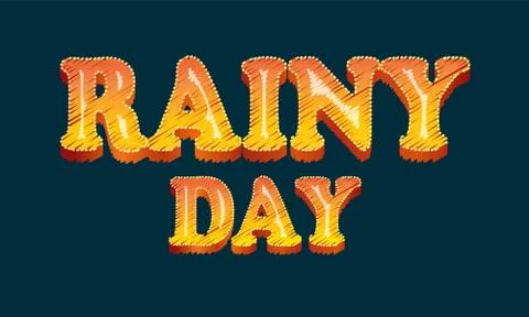 Rainy Day editable stylish text effect, Realistic 3d blood text effect Ilustración de archivo