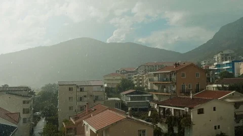 Rainy day in fall outside the windows. Stock Footage 82618218