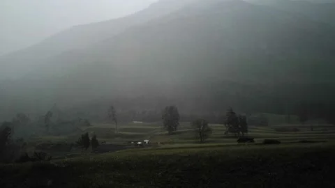Rainy day at the farm in the mountains 스톡 동영상 204720122