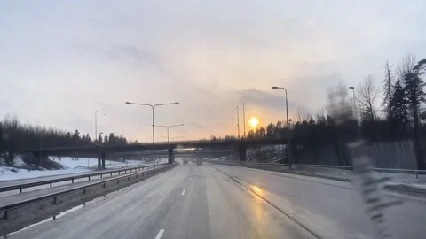 Rainy day on highway Stock Footage 151166982