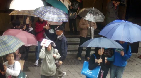 Rainy Day in Hong Kong Stock Footage 1047690