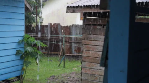 Rainy Day in Indonesia Stock Footage 32284165