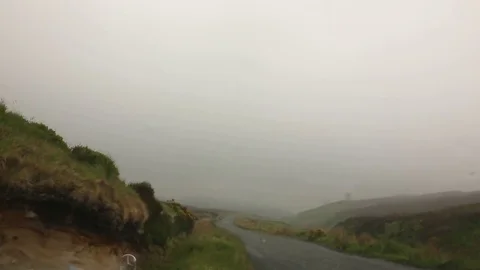 Rainy Day Interior car Mountain pass Stock Footage 84892764