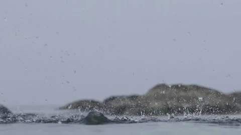 Rainy day on the lake Stock Footage 132859148