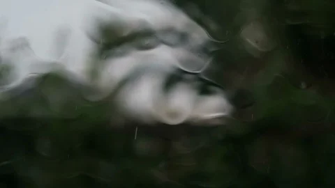 Rainy day, Looking out a window￼ on a dark and stormy day. Stock Footage 118846882