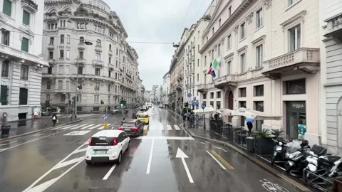 Rainy day in milan Stock-Footage 334339011