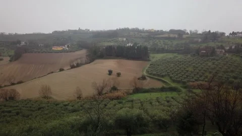 Rainy day panoramic view Marche Stock Footage 231910391