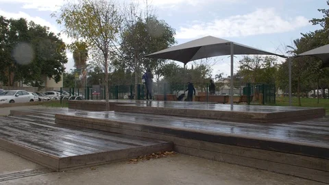 Rainy day at the park Stock Footage 86624734