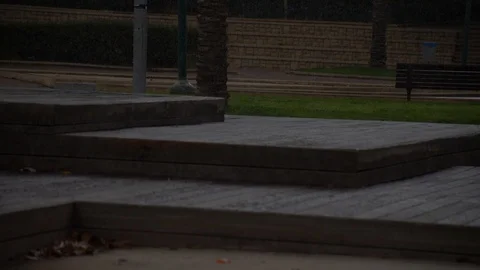 Rainy day at the park Stock Footage 86625532