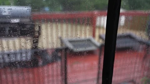 Rainy day porch Stock Footage 243398889