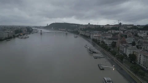 Rainy day pretty river Stock Footage 277680738