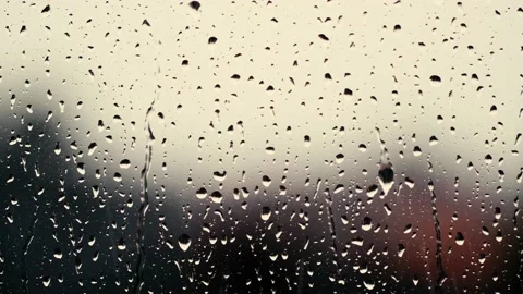 Rainy day , rain falling viewed from window Video stock 139797057