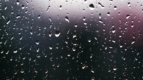 Rainy day , rain falling viewed from window Stock Footage 139797064